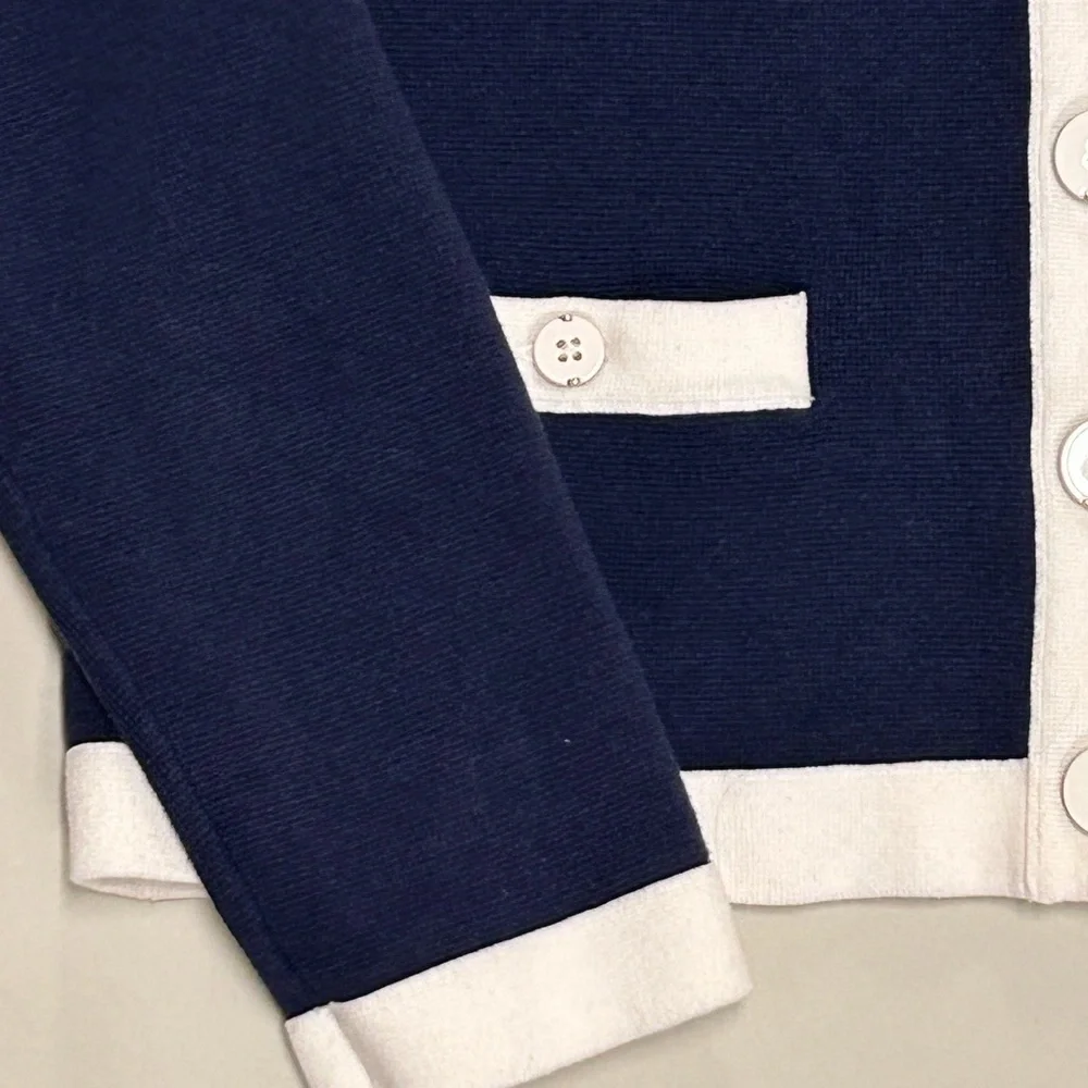 Banana Republic Navy and Cream Cardigan - Picture 2 of 6